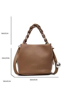 Fashionable Versatile Women's Bucket Handbag - Brown - View 2