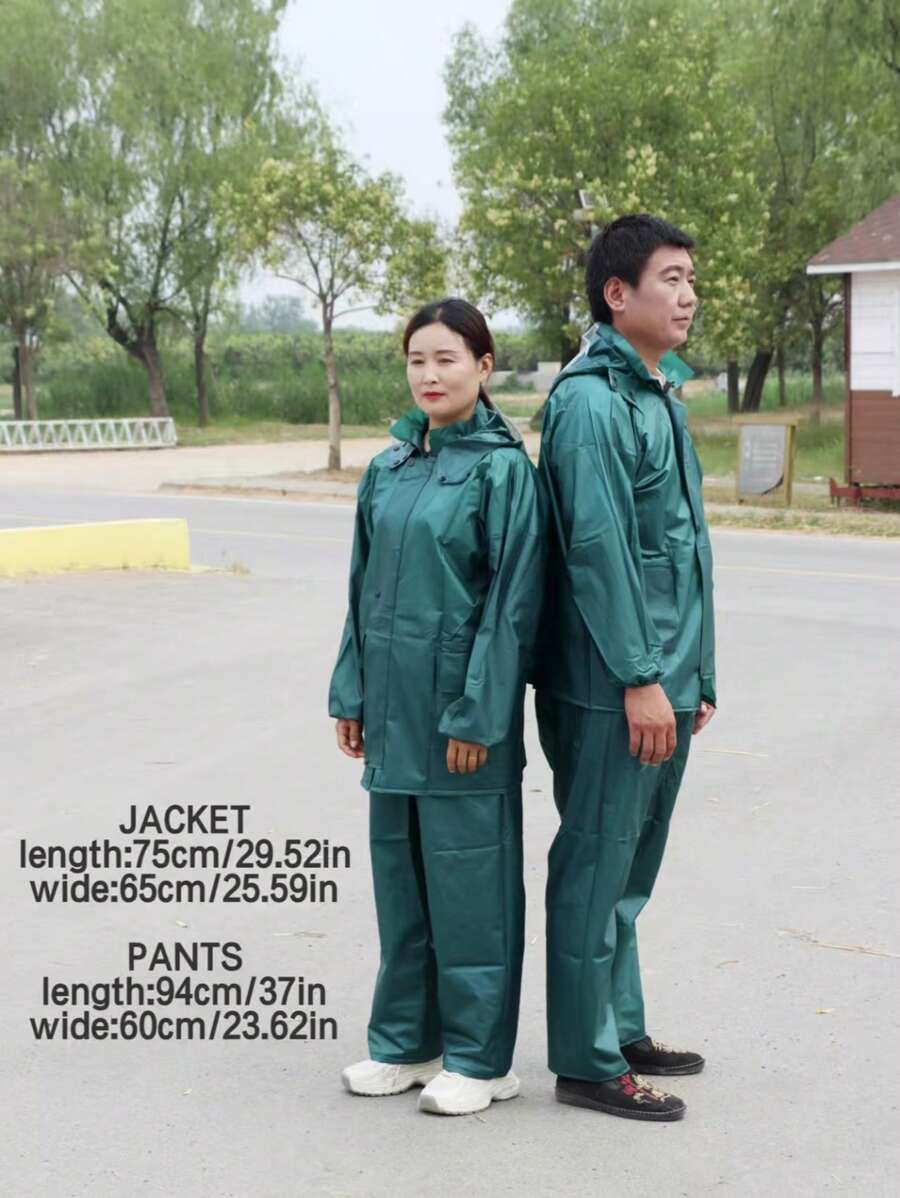 1 Conjunto Impermeable Unisex, Chaqueta con Capucha y Pantalones, Minimalista y de Moda para Uso Diario Casual, Impermeable y a Prueba de Viento, para Actividades al Aire Libre, Equipo de Camping