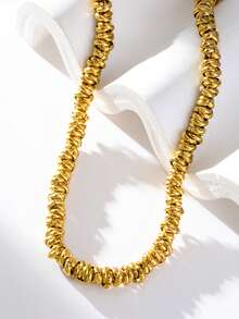 1pc Handmade Stainless Steel Beaded Dual-Tone Necklace, Suitable For Gifts And Daily Wear - necklace - View 8
