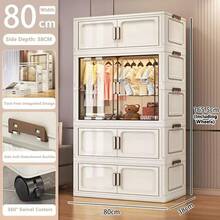 5/4/3/2/1 couche Armoire pliante sans installation, Armoire de rangement renforcée, Armoire à vêtements pour la maison, la chambre, bébé/enfants - Multicolore - Voir 17