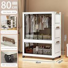 5/4/3/2/1-Layer Simple Wardrobe, DIY Bedroom Adult/Baby Clothes Storage Cabinet, Foldable Thick Kids Plastic Organizer - Multicolor - View 17