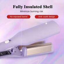 K·SKIN [美国版] 卷发器，防烫卷发器，2 管离子波浪卷发器，快速加热卷发器，多温度卷发器，适用于宽波浪和深波浪卷发