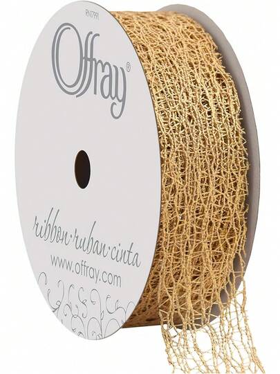 EstiloOffray Cinta MetáLica Dorada Para Manualidades, 7/8 Pulgadas X 9 PiesVersióN Mejorada
