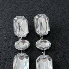 夸张几何水钻耳环，适合宴会、派对、夜生活