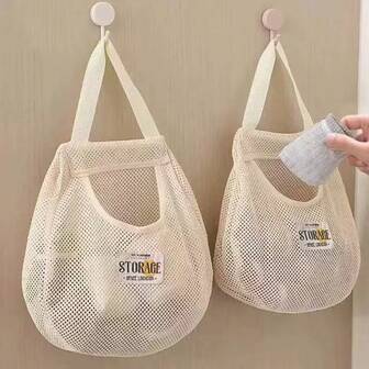1/3pcs Breathable Storage Hanging Bags, Underwear And Sock Organizer Mesh Bags, Wall-Mounted Or Door Closet Storage Pockets, Suitable For Home, Bedroom, Kitchen, Living Room