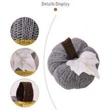 3pcs Mini Knitted Pumpkin Set, Nordic Warm Style Decor, Suitable As A Cozy Small Gift For Women, Autumn Bowl Filler, Farmhouse Style Tiered Tray Decor, Autumn Pumpkin Decor For Friends (Mini Autumn Set)