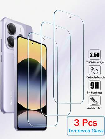 3 件装高清透明屏幕钢化玻璃保护膜适用于三星 Galaxy OPPO 适用于小米 Redmi Note 11 12 13 Pro 14 10C 12C 13C 14C A1 A2 A3 A4 A5 POCO X6 F6 X5 F5 X4 F4 10C 12C 13C 14C Reno 12F 13F 13 Galaxy A55 A56 A35 A36 A26 A16 A06 A05 A52 A51 A32 A34 A54 A53 屏幕保护膜 9H 2.5D 全覆盖胶水屏幕玻璃