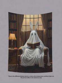 万圣节鬼魂挂毯系列南瓜灯黑暗城堡趣味鬼魂阅读万圣节横幅南瓜装饰秋季装饰挂毯墙艺术家居装饰