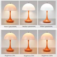 Lámpara de mesa inalámbrica con forma de seta y sensor táctil, 3 colores con regulador de intensidad continuo, luces portátiles a batería para decoración de dormitorio/restaurante/exterior/camping