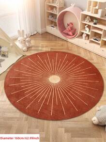 1pc Round Rug Bohemian Vintage Soft Round Area Rug With Striped Pattern, Comfortable For Bedroom, Living Room, Study, Entryway, Room Decor As Floor Mat, Modern Polyester Non-Slip Absorbent Floor Mat, Washable & Non-Slip, Carpet For Living Room - Indoor All-Season Home Decor, Bedroom Rug, Living Room Large Rugs, Terracotta-Colored Bedside Rug, House Decor | Bedroom Decor
