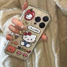 Sanrio Sanrio Hello Kitty Ice Cream IPhone Case - 3D Swirl Design Cute TPU Cover Compatible With IPhone 16 Pro/15 Plus/14/13/12 | Licensed Summer Soft Gel Protective Shell With Anti-Yellowing Waterproof Shockproof Anti-Fall Scratch Resistant