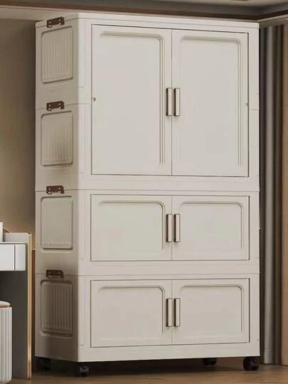 Armario de almacenamiento de 5/4/3/2/1 niveles, organizador plegable para sala de estar/dormitorio con gran capacidad, multifuncional para ropa