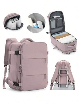 1 pièce Grand sac à dos de voyage pour hommes et femmes, sac à dos pour ordinateur portable pour affaires, sac de cabine 40x20x25, sac à dos approuvé par les compagnies aériennes, imperméable, multifonction avec compartiment à chaussures indépendant, couche de séparation humide et sèche, sac de voyage pour étudiants du secondaire, sac scolaire