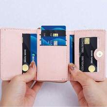 Heart Pattern Small Wallet Stitch Detail With Zipper Daily PU Leather Portable ID Card Money Credit Card Minimalist Fashion Modern Business Anniversary Christmas On Valentine Day For Birthday Gift Gift Lover Women Girls Female Lady