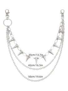 1 Stück Mehrschichtige Hip-Hop Punk Kette, dekorative Hänge Kette, Y2K Punk mehrschichtige Hosen Kette für Jeans Hosen