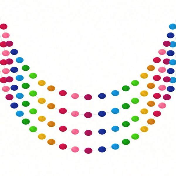 2pcs Rainbow Felt Ball Garland, 30 Colorful Pom Pom Garland Decoration, Boho Style For Wall Decoration, Thanksgiving Decoration Felt Ball Garland Rainbow Garland Hanging Supplies , Wall Classroom Birthday Party Home Decornine (Multicolors)