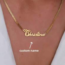 1 Peça Colar Personalizado com Nome em Ouro Rosa 18K, Colar Personalizado com Nome, Joia Personalizada para Ela, Presente Personalizado, Presente do Dia das Mães para a Família, Presente de Aniversário, Presente de Natal, Presente do Dia dos Namorados, Joias e Relógios, Chique de Outono, Chique Utilitário, Romance Delicado, Aparência Glamorosa