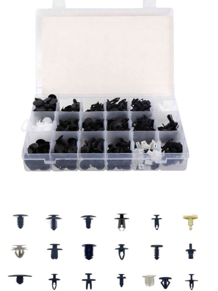 435PCS 車用卡扣 車門板 卡扣 盒裝卡後備箱扣汽車套裝緊固件擋泥板 塑膠卡 - 435PCS - 查看 1