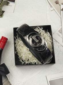 1 pieza Cinturón de moda para hombre con hebilla de metal, diseño versátil adecuado para esposo, hombre, familiares, para la vida diaria y ocasiones formales, material de cuero auténtico, hebilla de metal casual, de negocios, novio, esposo, padre, regalo para hombres, uso diario, moda, adolescente, al aire libre, vacaciones, atlético, viaje, calle, bohemio, otoño vintage, otoño, Halloween, accesorios de otoño-invierno, adecuado para adolescentes, jóvenes, hombres, casual, al aire libre, atlético, vacaciones, regalos de graduación, cumpleaños, uso diario