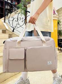 Bolsa de Viagem Multiuso de Cor Sólida, Bolsa de Armazenamento de Roupas de Grande Capacidade, com Compartimentos Separados para Sapatos e Secos/Úmidos, Alça de Ombro Destacável e Ajustável, Adequada para Viagens, Natação, Esportes, Fitness e Mais, Bolsa para Acessórios Escolares