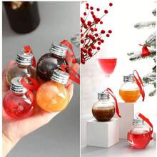 Christmas Tree Ornament, Christmas Booze Balls, Xmas Fillable Drink Tree Ornaments, Water Bottle, Bulbs Shape Christmas Decoration, Clear Christmas Ball Bell Pendant, Home Party Decor 10PCs 5PCs Christmas Christmas Decorations Christmas Pajamas Christmas Gifts Christmas Decor