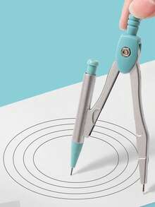 学生几何圆规套装，7 件套数学尺子套件，带金属盒，包括圆规、量角器、橡皮擦、三角尺、直尺 - 适用于学校、考试、学习和办公室使用的学校用品，返校