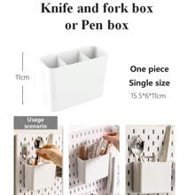 Najlepiej sprzedający się artykuł do domu, Basic Living 1 szt. montowany na ścianie i bez wiercenia plastikowa tablica perforowana, zestaw akcesoriów o wielu kombinacjach, uniwersalna tablica perforowana do przechowywania z różnymi pudełkami do przechowywania i metalowymi haczykami, odpowiednia do warsztatu garażowego/organizacji i przechowywania w kuchni domowej/biurze/pokoju rzemieślniczym/łazience (28*28 cm)