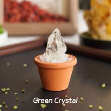 1 pieza de Piedras de cristal de amatista natural en una base de maceta de arcilla mini | Artesanía tipo maceta de piedra curativa | Decoración y ornamento de energía de Feng Shui para el hogar
