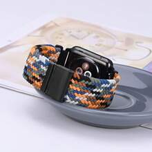 Correa de Reloj de Nylon Trenzado de 22mm para Hombres y Mujeres, Liberación Rápida, Hebilla de Acero Inoxidable Negra (Azul) - Camuflaje (Hebilla negra) - Ver 2