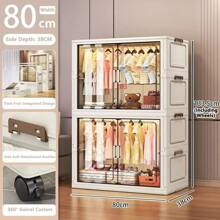 5/4/3/2/1 Layer Simple Folding Wardrobe Closet, Clothes Storage Cabinet For Bedroom, Living Room, Rental Apartment OrganizationFor Women Storage Organizer Travel Essentials Back To School Dormitory Storage