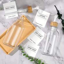 1/2 Paquetes Dispensador de jabón transparente Juego de dispensador de jabón y loción con bomba, Dispensadores de jabón de manos y platos de plástico de 16 Oz para baño y cocina, Botellas rellenables de jabón líquido