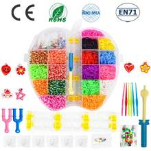 新款彩色橡皮筋礼盒，带有可爱的大苹果和熊形状，适合制作项链、手链、戒指，适合各种节日、生日，是最佳礼物