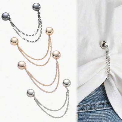 Magnetic Clasp Chain - Waist Cinching Fix Clip Suitable For Hem, Top Length Adjustment