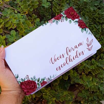 Caixa Convite Padrinhos de Casamento para Lembrança - Apenas Caixa (de Papel Offset) 15x9x4cm Para Presentes como Gravatas, Pulseiras e Bombons) com Mensagem e Capa Vocês Foram Escolhidos