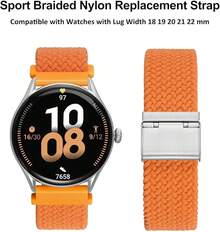 Smart Watch Strap - Orange (Silver Buckle) - View 9