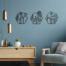 3 piezas de arte de pared con flor de metal, decoración floral, decoración de pared con flor de metal, decoración del hogar con flor de metal, decoración de pared con flor, decoración de pared con flores, regalo de inauguración de la casa
