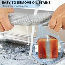 12/6 件装双面金属丝抹布，百洁布，加厚银丝清洁布，家用厨房金属丝洗碗布，锅碗瓢盆清洁布，毛巾，擦洗抹布，多用途魔术金属丝抹布，金属丝擦洗布，钢丝球抹布替代品，厨房用品，厨房配件，厨房工具