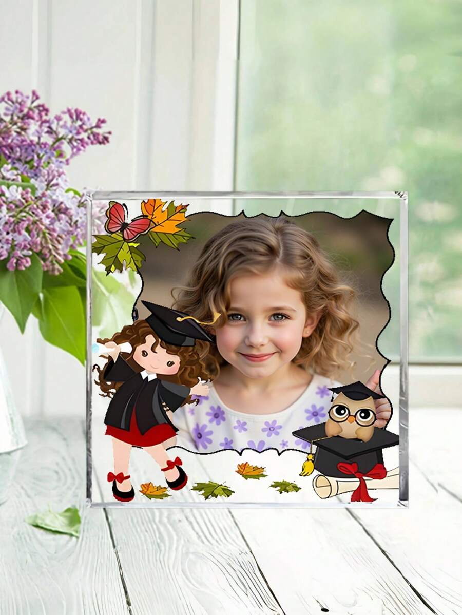 Personalized Birthday Photo, Cute Colorful Acrylic Photo Block For Baby's Birthday. Celebrate Your Little One's Special Milestone. Animal Frame, Baby Photo, Aimed At Celebrating The Little One's Special Milestone. This Thoughtful Gift Is Perfect For A Baby Shower As It Can Meet The Needs Of New Parents While Adding A Touch Of Charm To Their Home Decor.