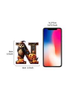 1 件万圣节装饰猫头鹰和南瓜形字母人物挂饰，现代字母装饰，适合家庭、派对、婚礼、节日装饰