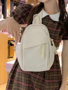 Lightweight,Business Casual Small Sling Bag Casual For Daily Life For Teen Girls Women College Students,Rookies & White-Collar Workers Perfect For Office,College,Work ,Business,Commute,Outdoors, Travel, Outings, Preppy Bum Bag For The First Day Of School Christmas Gift - White - View 6