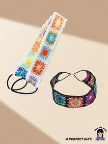 1 Stück Damen Mode vielseitig breites elastisches Stirnband, handgefertigte farbenfrohe gestrickte Sonnenblume, passend für Bohème, Land und Urlaubsstile. Es ist das perfekte Accessoire für Ausgehen, Strandfotos, Straßenfotografie und Styling. Stirnband Turban Stirnband Schweißband