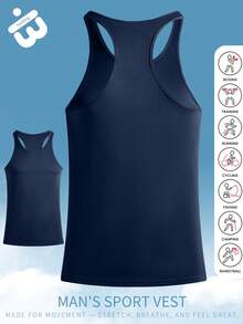 男士健身背心无袖运动上衣，宽松透气设计，适合跑步、健身、篮球、骑行、瑜伽、训练和日常休闲穿着