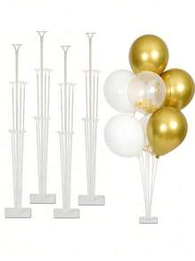 2pcs Balloon Stand - Sturdy Plastic Party Decor (Balloons Not Included), No Electricity Required, Durable Design, Suitable For Birthday, Wedding, New Year, Graduation, Festival Atmosphere Decoration