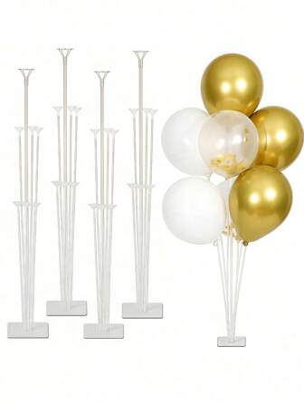 2pcs Balloon Stand - Sturdy Plastic Party Decor (Balloons Not Included), No Electricity Required, Durable Design, Suitable For Birthday, Wedding, New Year, Graduation, Festival Atmosphere Decoration