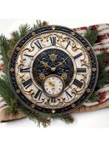 1 Stück elegante 2D flache Metall Uhr: 20 x 20 cm, 2D Effekt, langanhaltend Kunstdekoration, geeignet für Innen- und Außenbereich - Winterschlafzimmer Dekoration - Weihnachtsgeschenk - Halloween Dekoration - Metall - Künstler Malset - hochauflösender 2D Flachdruck, Metall Wanddekoration, ideal für Zuhause, Büro, Bar, Café, Innen- und Außenbereich - zufälliger Stil, Heimdekoration, Raumdekoration, Wanddekoration, Geschenk zum Geburtstag, Abschluss, zufällige Lochposition