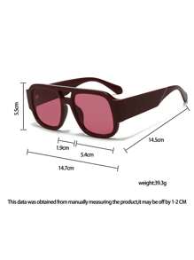 1 Stück Damen Rot Rahmen Modebrillen, Modeaccessoire für Strand & Sommer Pilotenform Sonnenbrillen