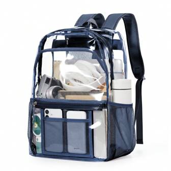 透明背包防水耐用透明包大容量透视书包适合学生学校工作节日运动旅行