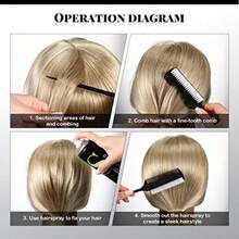 2 Pcs Black Smoothing And Sectioning Brush Set DoubleSided Comb For Edge Teasing Parting And Ballroom Dancing Hairstyling - 如圖 - 查看 3