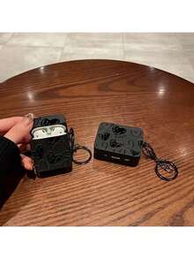 Heart/Cross/Musical Note/Lion Design Shockproof Protective Case Compatible With Apple Wireless Earphones - 109 Black Heart - View 7