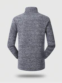 Giacca con cappuccio da uomo con collo alto e zip, design a blocchi di colore, fodera termica, adatta per sport all'aperto, allenamento, regalo, autunno